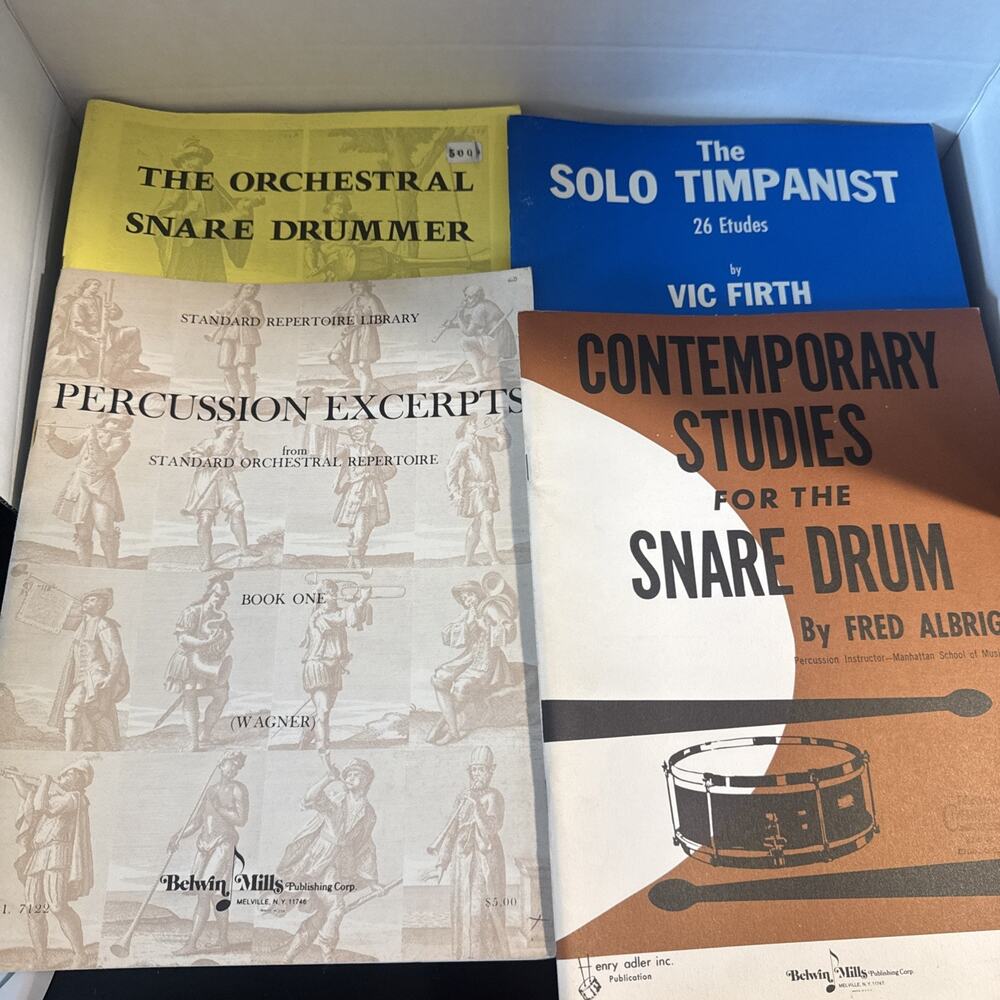 Lot of 4 Books Music sheets for Drums Percussion